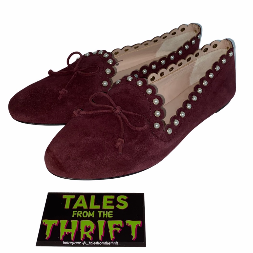 Kate Spade Salford Suede Ballet Flats Burgundy